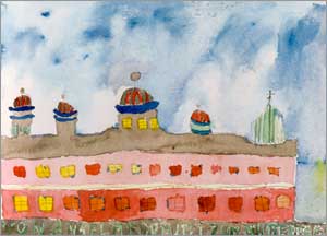 von Anselm für Mutti zum Muttertag, 1969.Watercolour, 14,8 x 20,5 cm