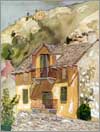 Haus in Tegna, 1970. Watercolour, 29,3 x 20,3 cm